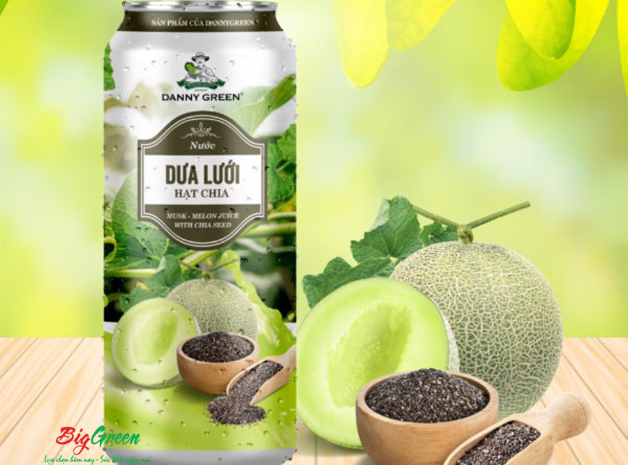 Nước dưa lưới hạt chia lon 320ml