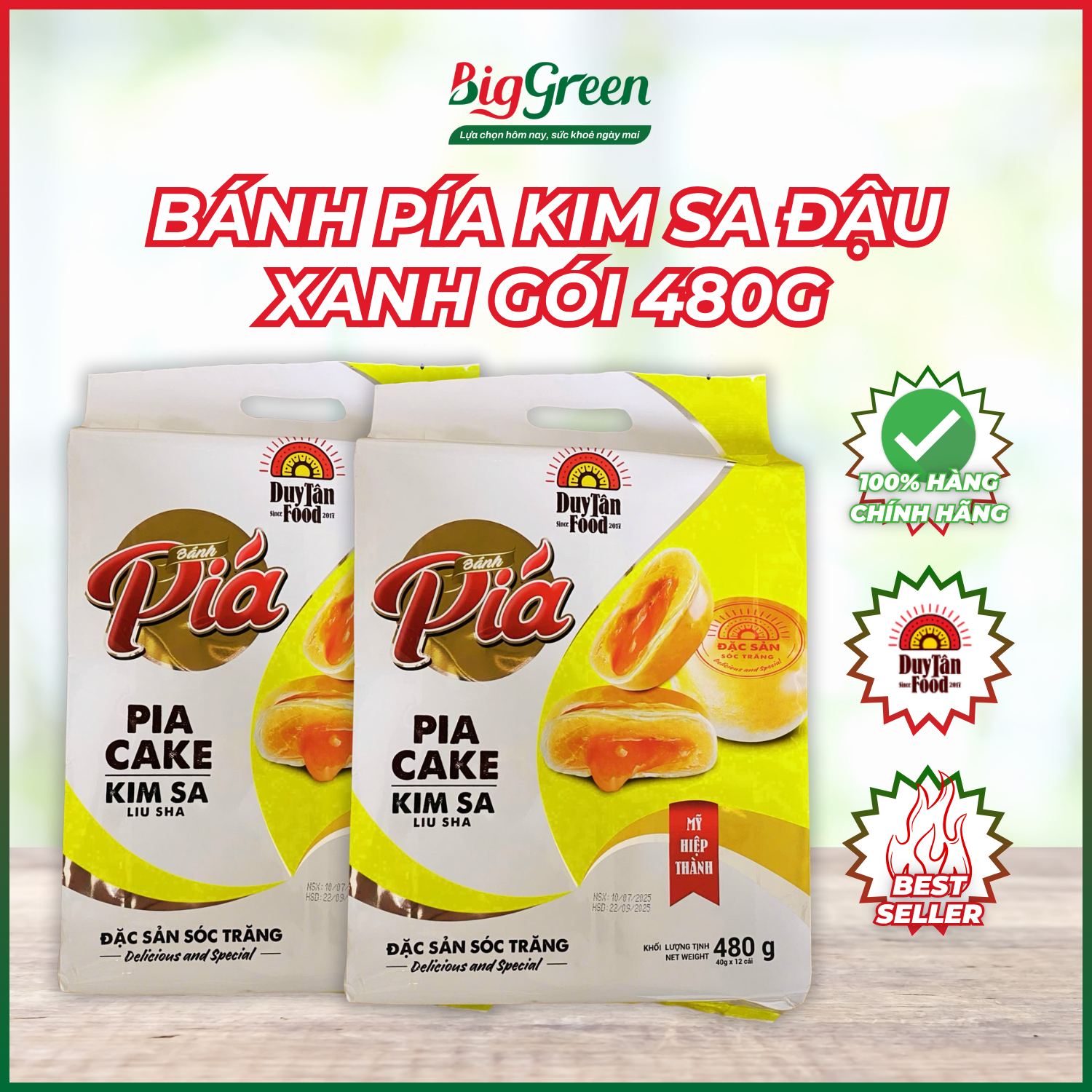 Bánh Pía Kim Sa Đậu Xanh 480g