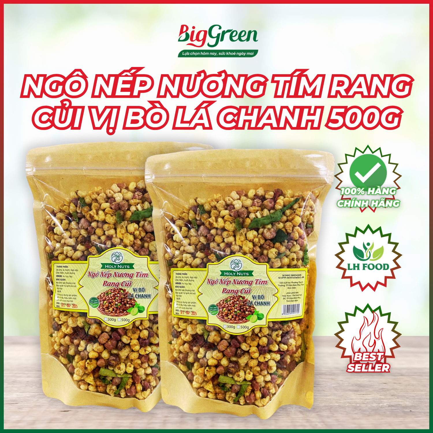 Ngô nếp tím rang vị Bò lá Chanh