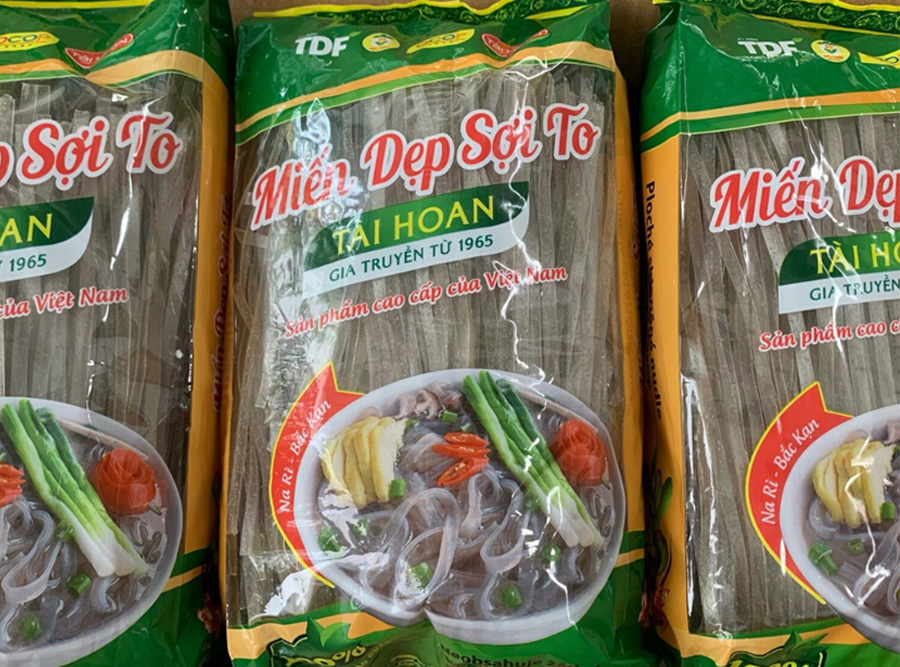 Miến dong tài hoan dẹp sợi to xuất khẩu 500g