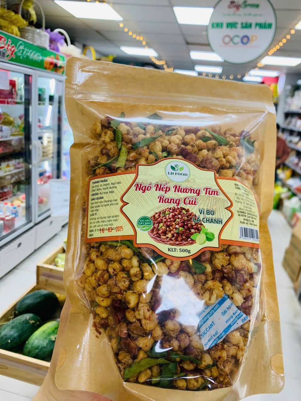 Ngô nếp tím rang vị Bò lá Chanh