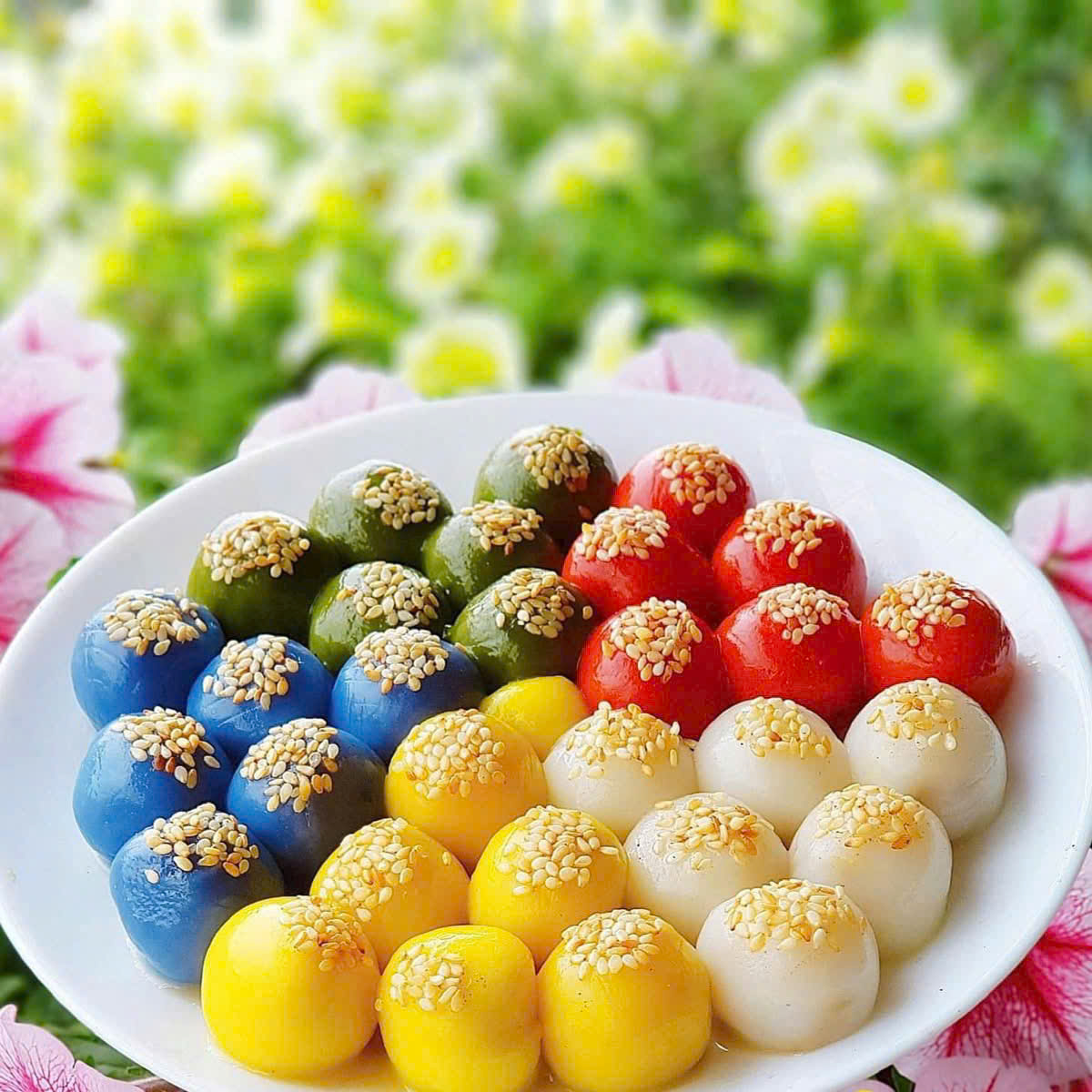 Đĩa bánh Trôi ngũ sắc